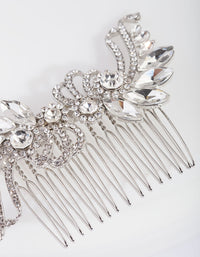 Art Deco Crystal Silver Comb - link has visual effect only