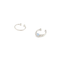 Rhodium Moonstone Faux Septum Pack - link has visual effect only