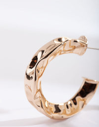 Gold Chunky Molten Hoop Earrings - link has visual effect only