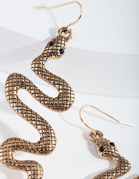 Snake Detailed Hook Earrings - link has visual effect only