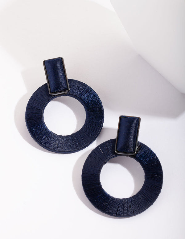 Midnight Blue Thread Earrings