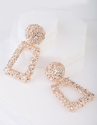 Textured Rose Gold Drop Earrings - link has visual effect only