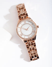 Rose Gold Coloured Pearl Face Watch - link has visual effect only