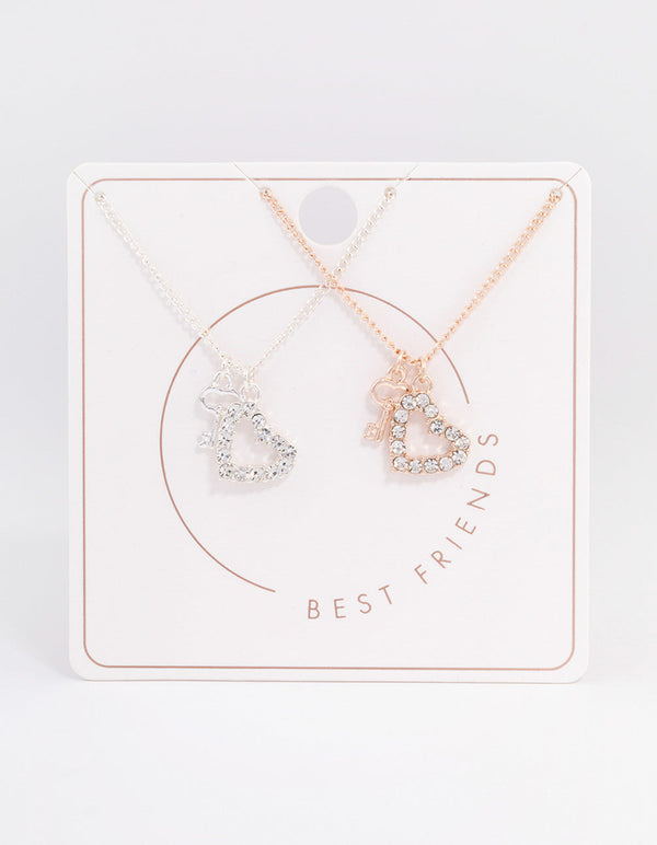 Best Friendship Necklace  Lock & Key BFF Necklace Set - Gold