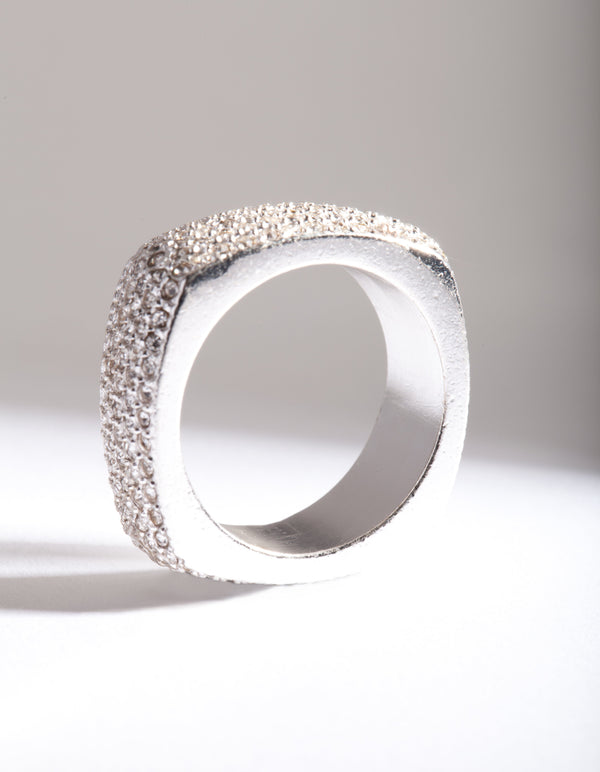 Sterling Silver Diamante Snake Ring