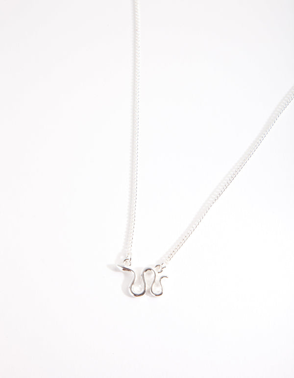 Silver Snake on the Move Necklace