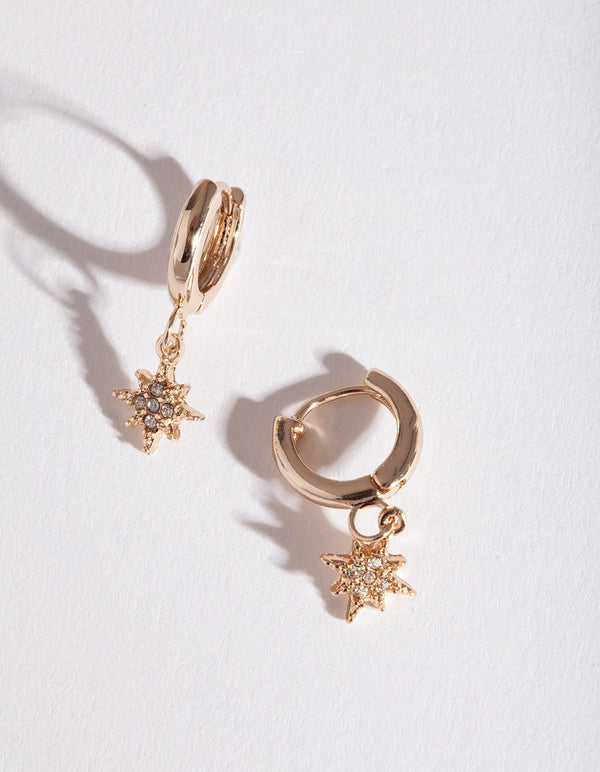 Star & Diamante Huggie Earrings