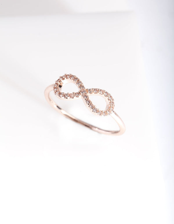 Rose Gold Cubic Zirconia Infinity Ring