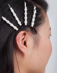 Silver Pearl Bobby Pins - link has visual effect only