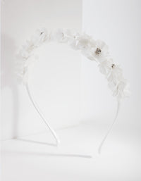 Kids White Flower Headband - link has visual effect only