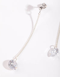 Sliver Cubic Zirconia Chain Drop Earrings - link has visual effect only