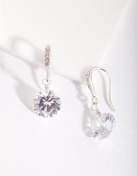 Silver Cubic Zirconia Classic Diamante Drop Earrings - link has visual effect only