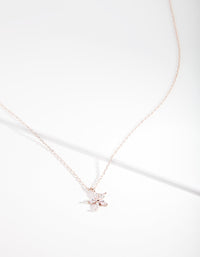 Rose Gold Cubic Zirconia Flower Necklace - link has visual effect only