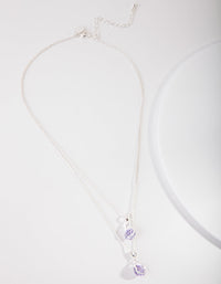 Silver Cubic Zirconia Teardrop Necklace - link has visual effect only