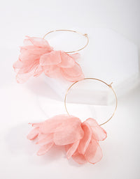 Rose Gold Flower Hoop Earrings - link has visual effect only