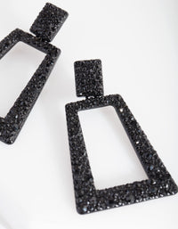 Black Diamante Geometric Earrings - link has visual effect only
