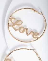 Gold Love Hoop Earrings - link has visual effect only