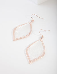 Rose Gold White String Earrings - link has visual effect only