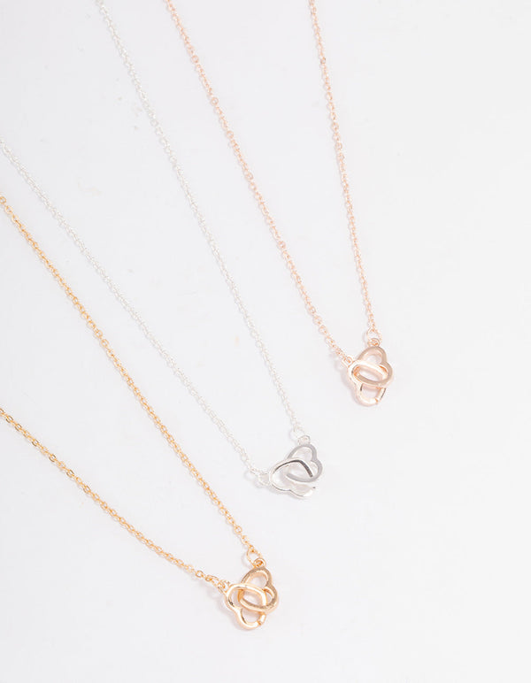 Mixed Metal Heart to Heart Necklace Pack