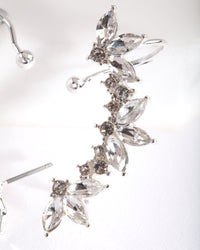 Silver Diamante Leaf Ear Cuff - link has visual effect only
