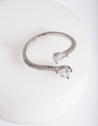 Rhodium Cubic Zirconia Open Ring - link has visual effect only