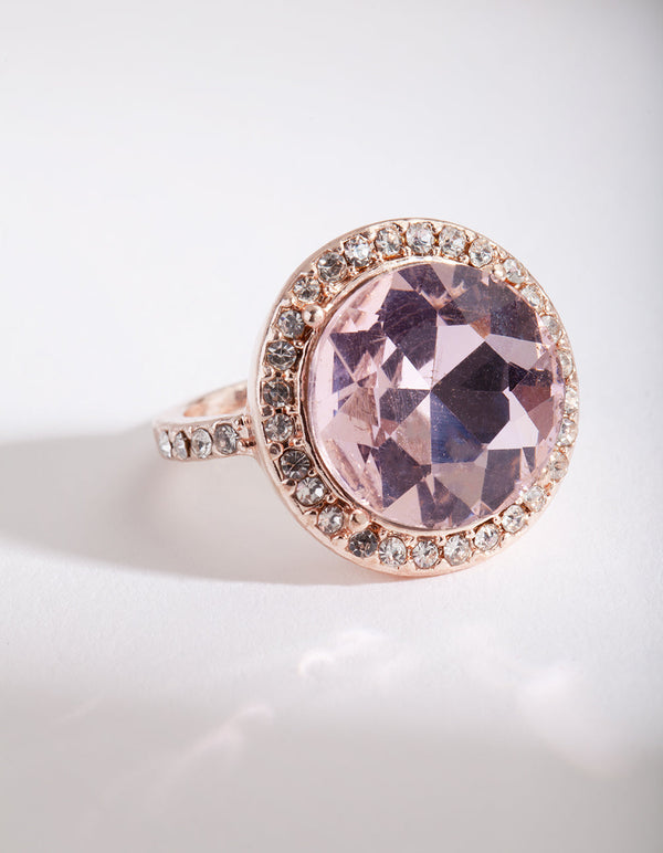 Pink Diamante Stone Ring
