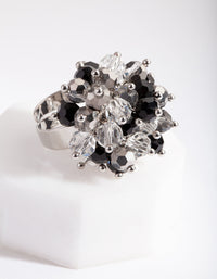 Black Silver Beaded Ring - link has visual effect only