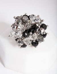 Black Silver Beaded Ring - link has visual effect only