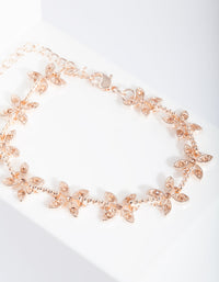 Rose Gold Floral Diamante Bracelet - link has visual effect only