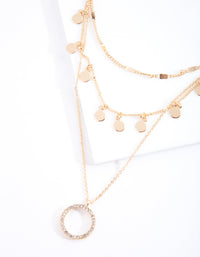 Gold Essential Disk & Circle Charm Choker - link has visual effect only