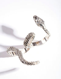 Rhodium Multi Finger Snake Ring - link has visual effect only