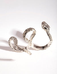 Rhodium Multi Finger Snake Ring - link has visual effect only