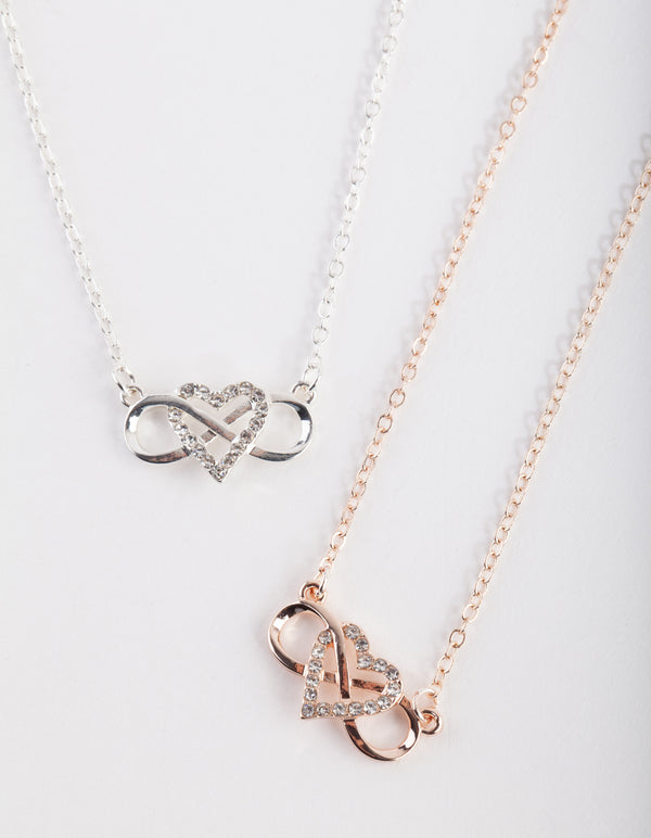 Mixed Metal Infinity Love Necklace