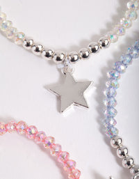 Kids Silver Star Multicoloured Beaded Bracelet Pack - link has visual effect only