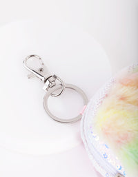 Kids Fluffy Bunny Backpack Keyring - link has visual effect only