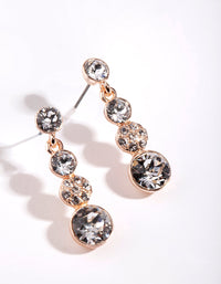 Rose Gold Diamond Simulant Crystal Multi Stone Earrings - link has visual effect only