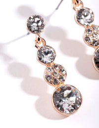 Rose Gold Diamond Simulant Crystal Multi Stone Earrings - link has visual effect only