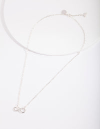 Silver Diamond Simulant Crystal Infinity Necklace - link has visual effect only