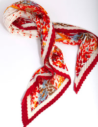 Red Pleated Fabric Bandana Hair Scarf - link has visual effect only