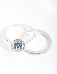 Aqua Diamond Simulant Diamante Ring - link has visual effect only