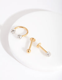 Gold Disco Ball Flat Back Earring Pack - link has visual effect only