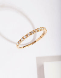 Gold Plated Sterling Silver Pave Diamante Ring - link has visual effect only