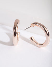 Mini Rose Gold Chunky Hoop Earrings - link has visual effect only