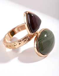 Gold Double Bubble Stone Ring - link has visual effect only