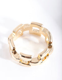 Gold Woven Chain Ring - link has visual effect only