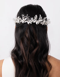 Silver Pearl Flower Hair Wrap - link has visual effect only