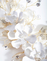 White Flower Crystal Clip - link has visual effect only