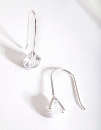 Sterling Silver Cubic Zirconia Sleek Drop Earrings - link has visual effect only