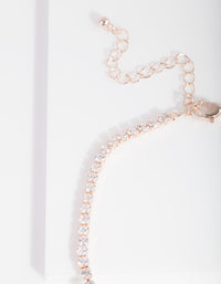 Rose Gold Cubic Zirconia Cupchain Anklet - link has visual effect only