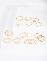 Gold Textured Synthetic Opal Ring 24 Pack - link has visual effect only
